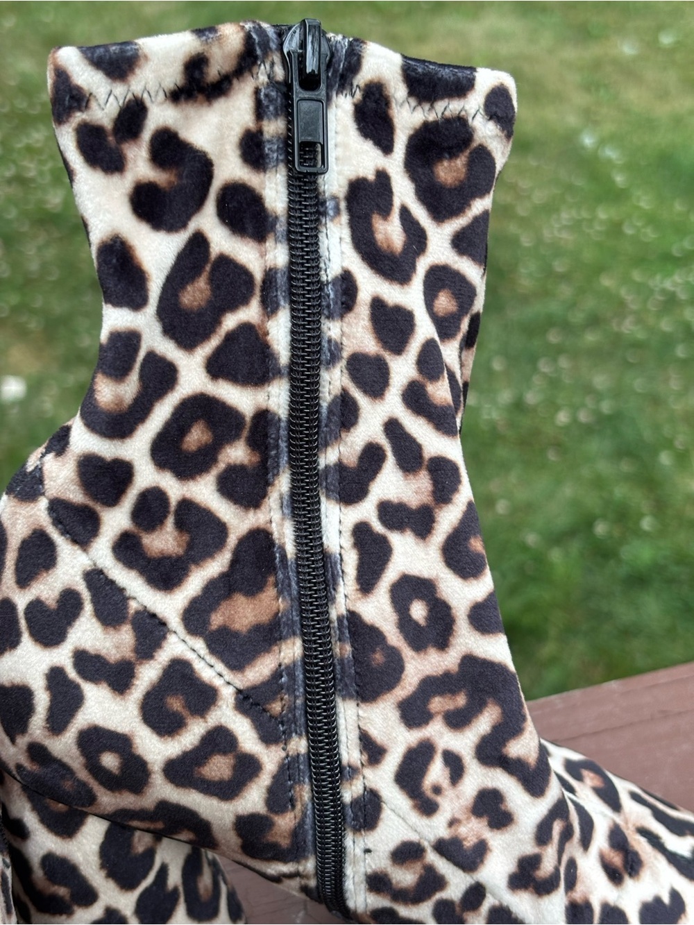 Steve Madden Leopard-Print Pointed Toe Ankle Boots - Black/Tan/Cream - Picture 7 of 8